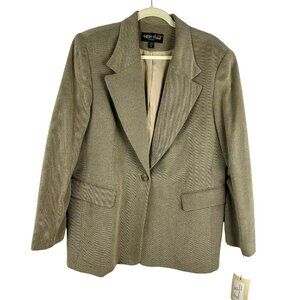 NEW Vintage 90s High Point New York Blazer Jacket Women XL Tan Beige One Button